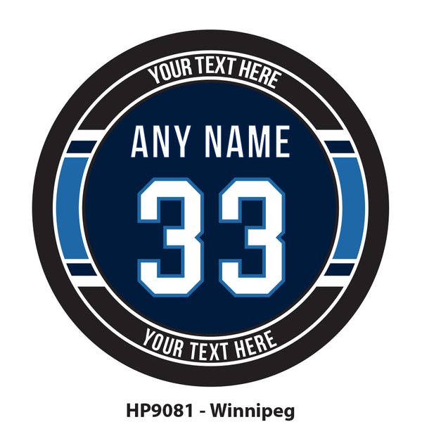 HP9081 - Winnipeg Hockey Team Colors Puck