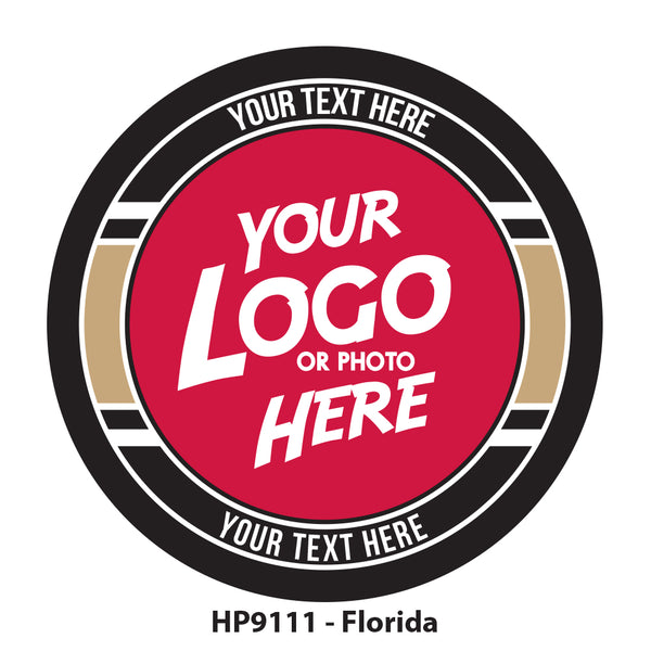 HP9111 - Florida Hockey Colors Logo Puck